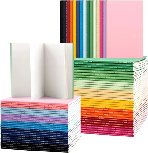 Miniatura 12 de Paquete de 150 mini cuadernos coloridos de bolsillo en blanco, diarios a granel, cuadernos pequeños de 3.5 x 5.5, 30 hojas/60 páginas, mini
