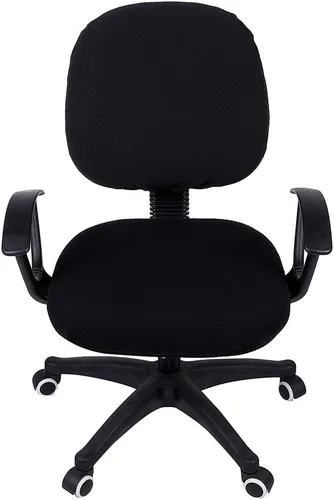 Miniatura 2 de Smiry Fundas elásticas de jacquard para silla de oficina de computadora, extraíbles y lavables, fundas universales para silla giratoria de Negro