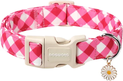 Miniatura 46 de DOGWONG Collar de Algodón Navideño para Perro, Collar de Perro Rojo de Papá Noel, Collares Duraderos para Mascotas de Fiestas Navideñas, Lindo Rojo
