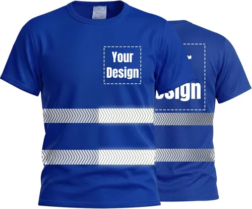 Miniatura 10 de Camiseta Hi Vis con tira reflectante de alta visibilidad, camisetas de seguridad personalizadas para tu logotipo, camisas de trabajo al aire libre