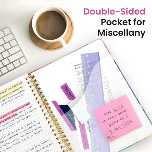 Miniatura 5 de Taja Cuaderno de Diario en Espiral con Líneas para Mujeres, A5 Lindo Cuaderno de Tapa Dura con Rayas Universitarias para Trabajo y Toma de Notas