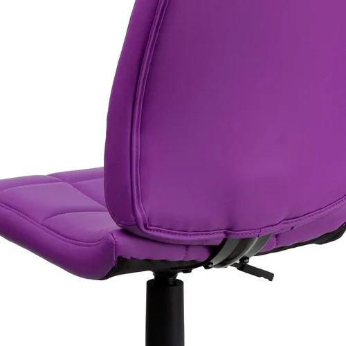 Miniatura 8 de Flash Furniture - Silla giratoria de respaldo medio de vinilo, acolchada, color negro Púrpura
