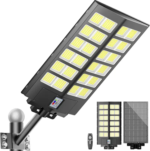 loyoele Luces Solares de Calle para Exteriores de 9000W 120000LM, Luz de Estacionamiento Comercial 7000K, Luces Solares de Inundación para