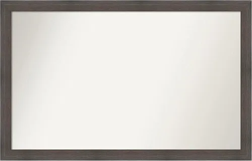 Miniatura 92 de Amanti Art Espejo de pared personalizado no biselado (24 x 27 pulgadas), marco estrecho de nogal chipre - varios tamaños personalizados - Espejo