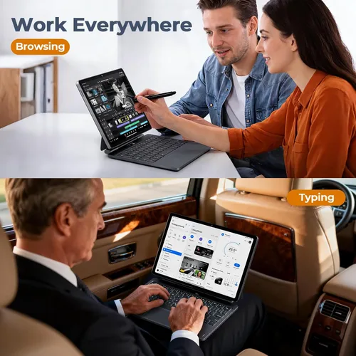 Miniatura 7 de LAUDTEC - Funda con teclado mágico para Samsung Galaxy Tab S11 / S9 de 11 pulgadas, S10 Lite / S10 FE / S9 FE 5G 10.9 pulgadas, soporte flotante