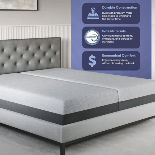 Miniatura 4 de Celestial Sleep Colchón de espuma viscoelástica con gel en caja, fabricado en EE. UU., espuma certificada CertiPUR-US®, certificación Oeko-Tex