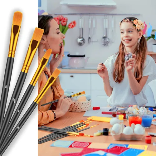 Miniatura 6 de Juego de pinceles de pintura, 30 piezas de pinceles de pintura para pintura acrílica, pincel de pintura al óleo, acuarela y acrílica, pinceles