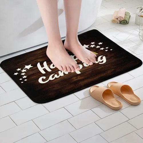 Miniatura 5 de Feelyou Alfombras de baño para cámper, alfombras de baño para campamento feliz, para ducha, tina, caravana, camping, baño, antideslizantes