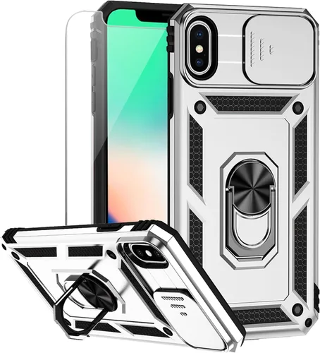 Miniatura 10 de M MAIKEZI Funda para iPhone X/iPhone Xs con cubierta para lente de cámara, protector de pantalla HD, protección contra caídas de grado militar