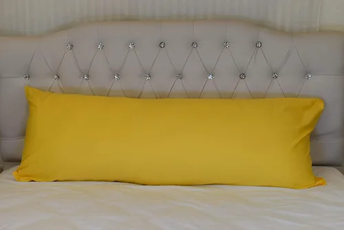 Miniatura 3 de Funda de almohada de algodón 100% con cierre, 21 pulgadas x 54 pulgadas Amarillo limón