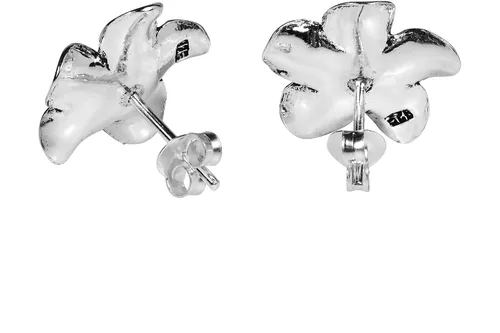 Miniatura 3 de Plumeria Flor 15mm plata de ley 925. Post Earrings