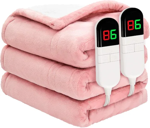 Miniatura 15 de Manta eléctrica individual de 62 x 84 pulgadas – Manta eléctrica suave y acogedora de primera calidad con 6 niveles de calefacción, manta Sherpa