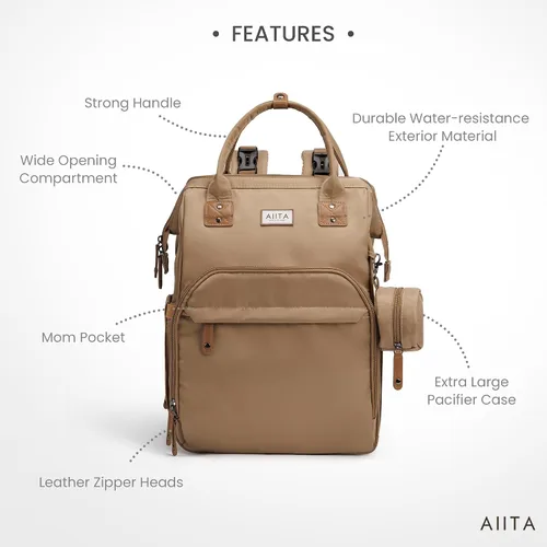 Miniatura 2 de Mochila para Pañales, Bolsa de Pañales Multifunción con Estación de Cambio, Elegantes Bolsas para Bebé, Mochila de Pañales Unisex Grande para Mamá