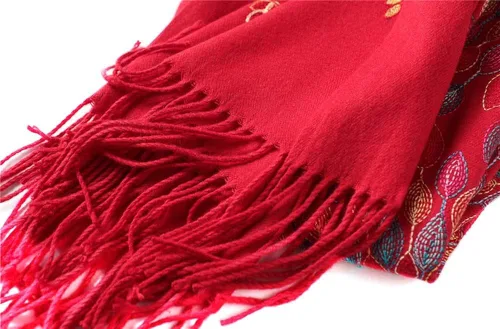 Miniatura 6 de Urban CoCo Bufanda bordada de gran tamaño con borlas para mujer