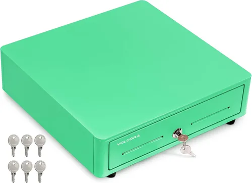 Miniatura 13 de Volcora Cajón de caja registradora para sistema de punto de venta (POS) con esquina redonda de 13 pulgadas, bandeja extraíble para monedas, 4 Gris