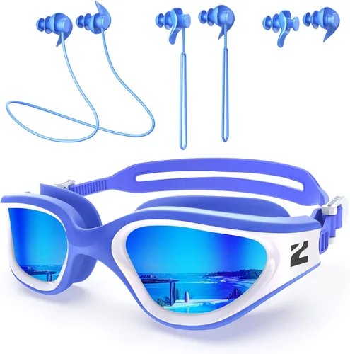 Miniatura 19 de ZIONOR G1 Lite - Gafas de natación polarizadas con 3 pares de tapones para los oídos, gafas de natación con protección UV antivaho para adultos, A3