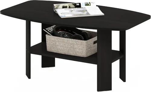 Miniatura 4 de Mesa de centro de diseño simple Furinno 11179GYW/BK, Madera, Espresso