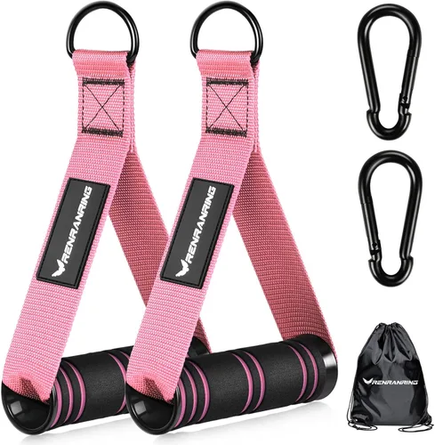 Miniatura 15 de RENRANRING Asas de Ejercicio para Gimnasio, Accesorios de Reemplazo para Poleas de Máquina de Cable, Banda de Resistencia y Entrenador de Fuerza