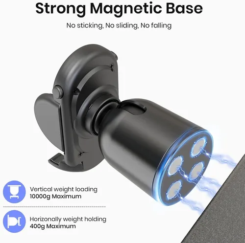 Miniatura 4 de MiiKARE Soporte para teléfono de gimnasio, magnético, giratorio 360°, esencial para el hogar y el gimnasio para todos, color negro