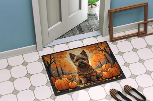 Miniatura 4 de Caroline's Treasures DAC1031MAT - Tapete de otoño Cairn Terrier de 18 x 27 pulgadas, para interiores y exteriores, para entrada, antideslizante