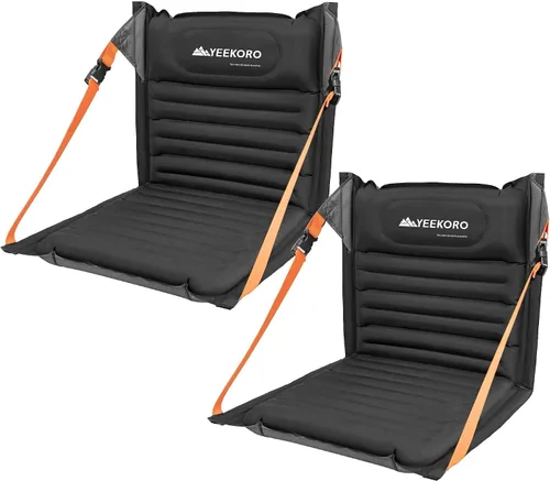 Miniatura 13 de Asientos plegables inflables, sillas portátiles con soporte de espalda, asiento plegable y ligero para campamento/eventos deportivos, asientos