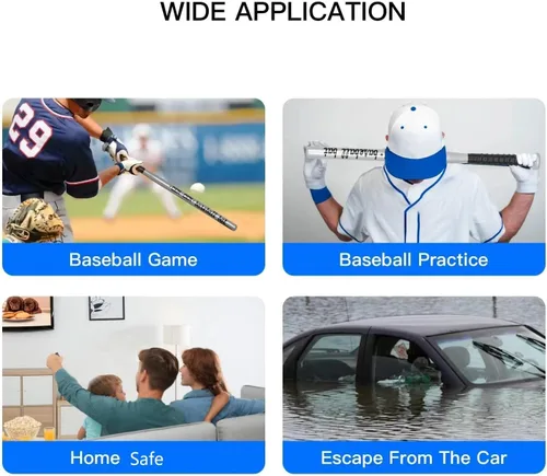 Miniatura 5 de Bate de béisbol, bate de béisbol utilizado para béisbol, acero aleado, con bolsa de transporte, hogar/coche/autodefensa, práctica de bateo Negro