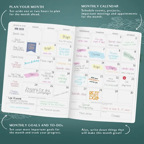 Miniatura 4 de Legend Planner PRO Horario Diario y Semanal - Organizador Diario y Semanal con Espacio para Horas. Agenda de Citas y Diario para Trabajo y Personal