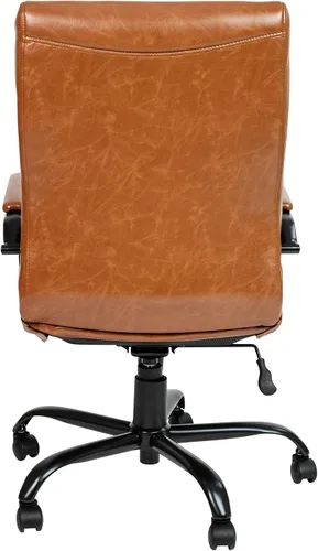 Miniatura 11 de Flash Furniture Whitney - Silla de escritorio giratoria de LeatherSoft con respaldo alto con asiento acolchado y reposabrazos, silla de oficina