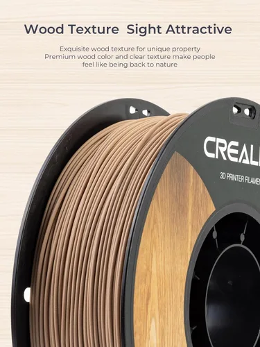 Miniatura 4 de Creality Filamento de madera PLA de 4.4 lbs, filamento de impresora 3D de 0.069 in, textura seda suave, dureza, filamento de impresión de carrete