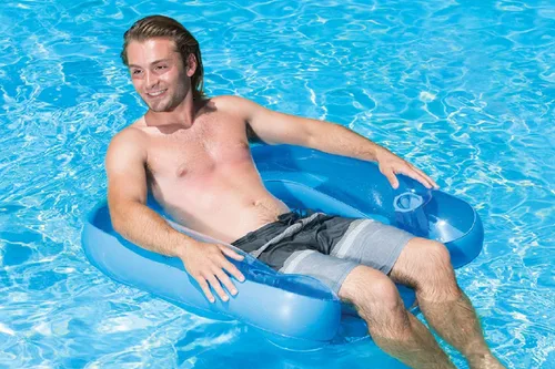 Miniatura 2 de Poolmaster Silla de Agua Paraíso, Flotador Inflable para Piscina para Adultos con Respaldo, Reposabrazos y Soportes Duales para Copas, Cómoda Silla