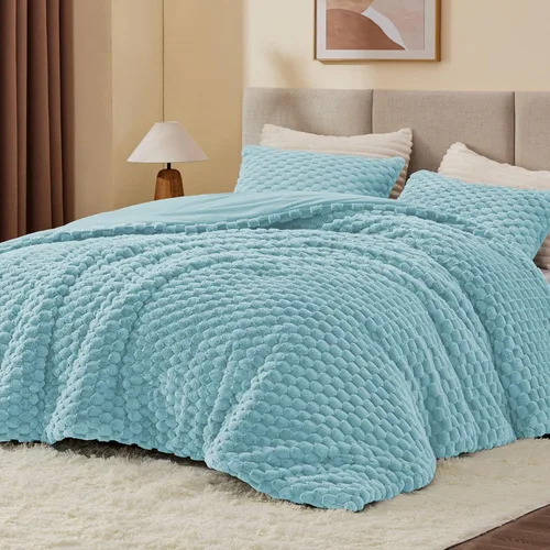 Miniatura 13 de BEDELITE Juego de Edredón Esponjoso Twin - Edredón Suave de Vellón Beige para Cama Twin, Juego de Ropa de Cama Lujoso y Cálido para Invierno, Juego