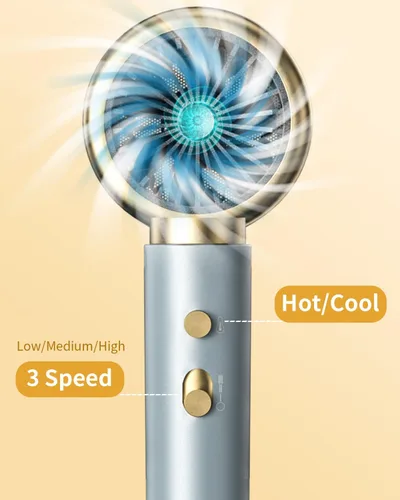 Miniatura 5 de Secador de pelo iónico con difusor y concentrador, potente secador de pelo de secado rápido de 1875 W, temperatura constante, secador de pelo Azul