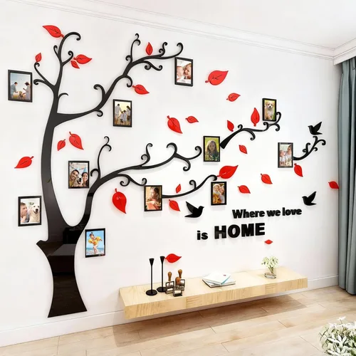 Miniatura 13 de Calcomanías de pared de árbol 3D - DIY, calcomanías de marcos de fotos y árbol de pared, marcos para fotos familiares, murales con calcomanías