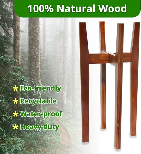 Miniatura 8 de MAVOTER - Soporte para plantas de 24" de altura, soportes de madera para plantas de interior, soporte de esquina para plantas de estilo moderno