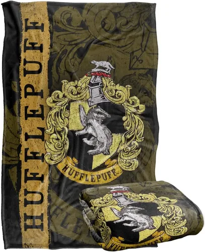 Miniatura 8 de Manta de Harry Potter, 50 x 60 pulgadas, diseño de Harry Potter House Crest Hufflepuff sedoso al tacto, manta súper suave