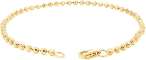 Miniatura 4 de Wishrocks Italian Crafted 2.4MM 7 Inches Bead Bracelet Jewelry For Women & Girls in 14k Gold Over Sterling Silver, Gift Jewelry for Her, Teen