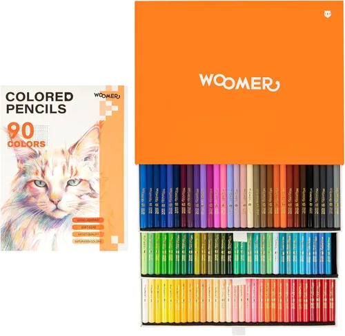 Miniatura 12 de Woomer Juego de lápices de colores de 133 colores, núcleo suave y liso, lápices de artistas de alto pigmento, 72 latas de metal + caja de 90 cajones