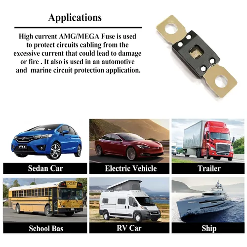 Miniatura 3 de PTT 2PACK MEGA/AMG 300Amp, 32V, Retardo de tiempo, Fusible de montaje de espárrago de alta corriente - Atornillado - Automotriz/Marina