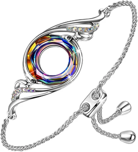 Miniatura 7 de Kate Lynn ♥ Pulsera de Phoenix Rise From the Ashes hecha con cristales de Austria, pulsera deslizante ajustable para mujer, empaquetada con caja