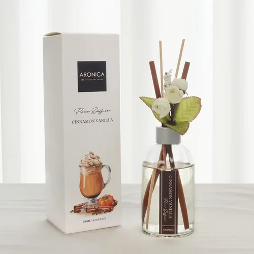 Miniatura 7 de Aronica Difusor de Aroma de Canela para Cocina, Decoraciones de Oficina, Aroma de Vainilla y Canela, Difusor de Varillas de Flores, Aroma en Canela