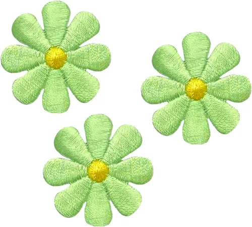 Miniatura 8 de Parche para planchar con margarita, flor, bordado, (1 pulgada azul cian, 1 unidad)