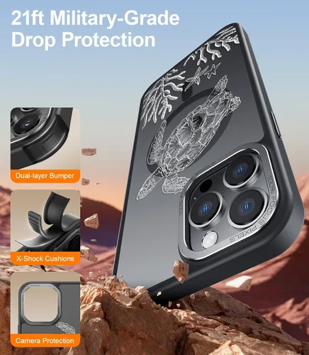 Miniatura 84 de Goodon para iPhone 15 Pro Max con protector de pantalla de privacidad, compatible con Magsafe, funda translúcida mate a prueba de golpes - Linda