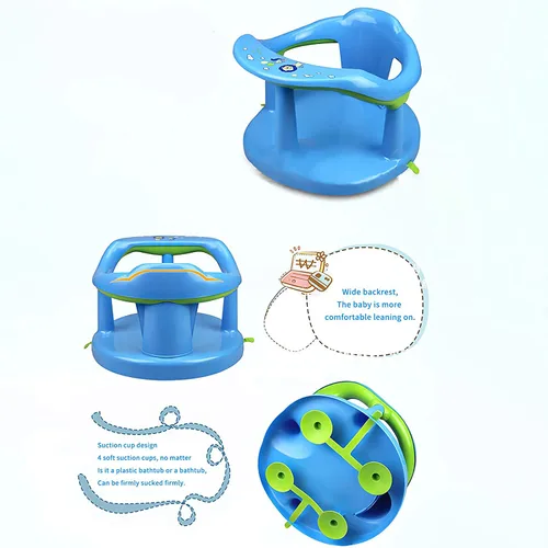 Miniatura 3 de Asiento de baño para bebé, asiento de bañera portátil para niños pequeños de 6 a 18 meses, asiento de baño para bebé recién nacido, lindo soporte