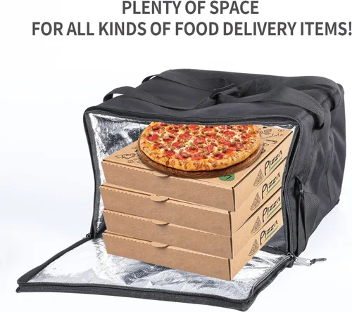 Miniatura 5 de Bolsa de entrega térmica térmica con asa – Calentador portátil de alimentos para microondas, bolsa de entrega de alimentos plegable de 12 V