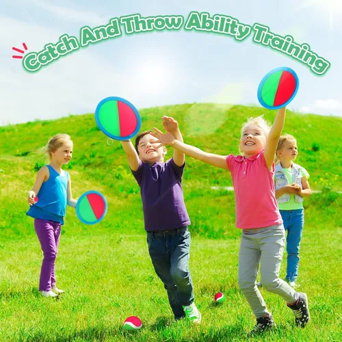 Miniatura 4 de Charniol Juguetes para niños, juego de lanzar y atrapar, juego de playa, juegos deportivos de pelota al aire libre, juguetes de nailon para niños