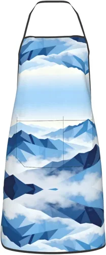 Miniatura 11 de Delantal rosa claro con bolsillos, delantales resistentes a las gotas de agua para mujeres y hombres, delantal ideal para uso doméstico y restaurante
