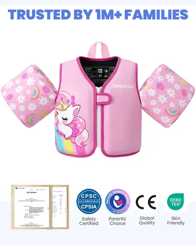 Miniatura 2 de Gogokids Chaleco de natación para bebé, flotadores para niños de 33-66 libras, chaqueta de natación para niños con alas de agua para niños de 2 3 4