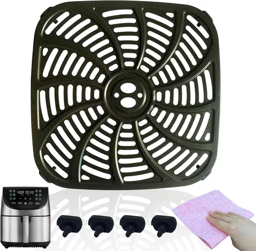 Miniatura 14 de Sartén para freidora de aire de 4 cuartos para freidora de aire digital Gourmia GAF414, bandeja de placa para freidora de aire mejorada, estante