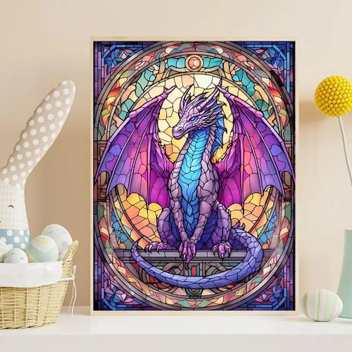 Miniatura 6 de croshom Kits de arte de diamantes para adultos, kits de arte de diamantes de dragón para adultos, kit de pintura de diamantes de dragón 5D