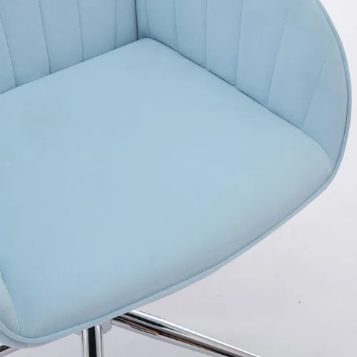 Miniatura 3 de Silla de oficina de terciopelo, sillas de escritorio tapizadas para oficina en casa con ruedas giratorias ajustables, ergonómica para sala de estar